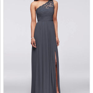 Pewter David's Bridal Bridesmaid Dress/Gown